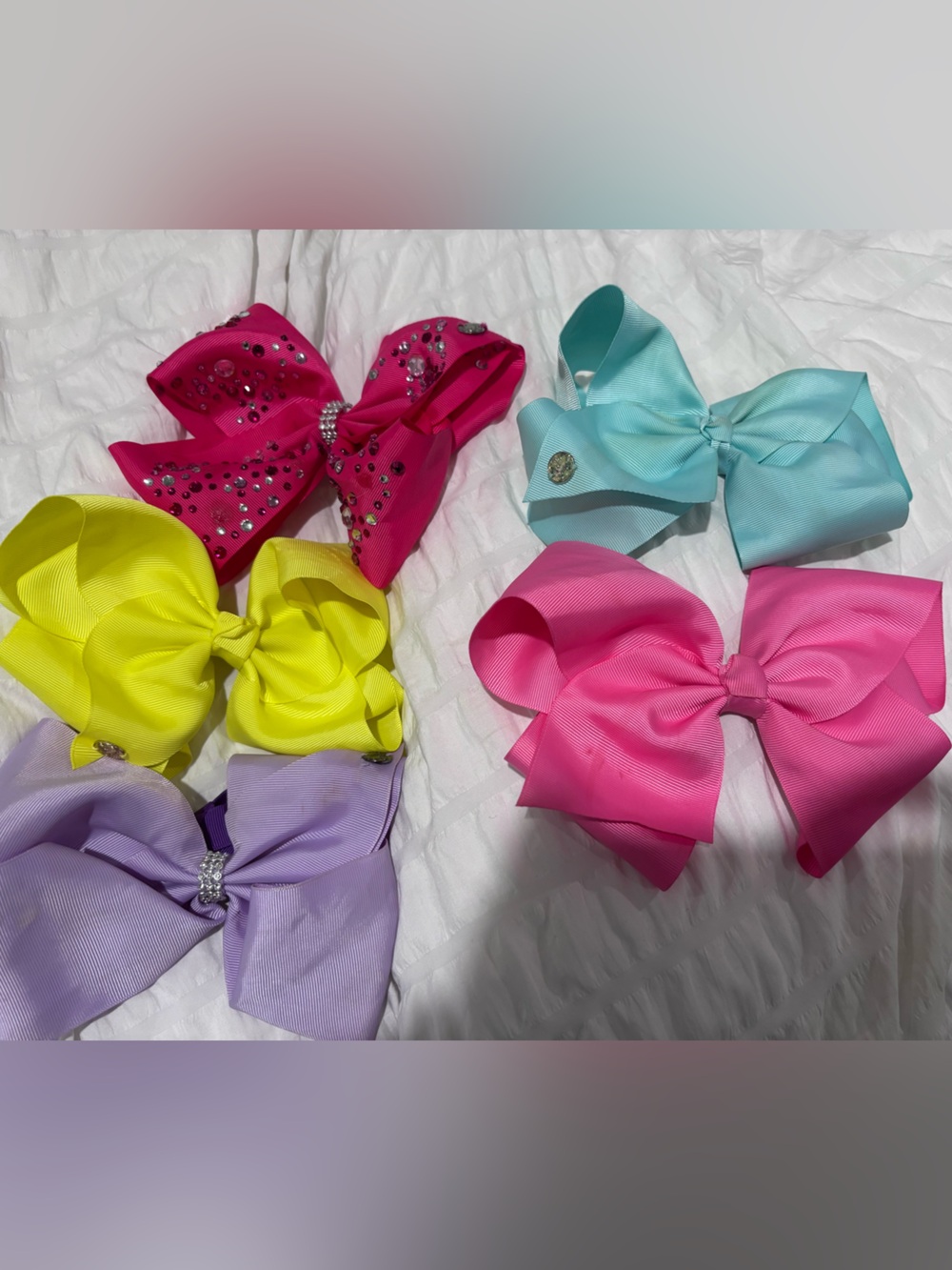 5 Jojo Siwa Bows. 7 inch Bows Good Condition Multi Color